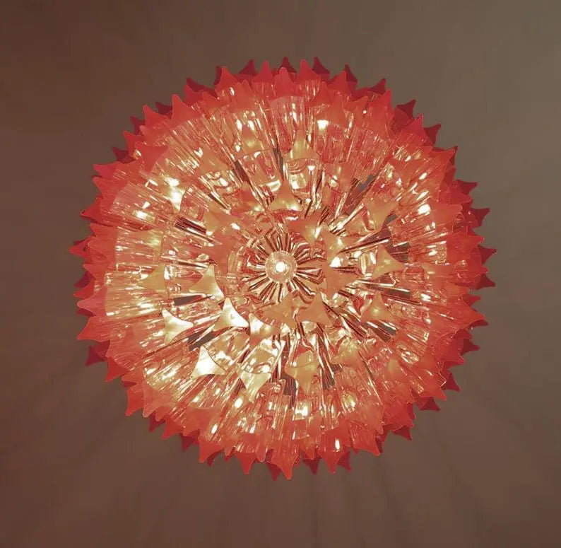 Murano Chandelier – Triedri – Pink – 242 prisms