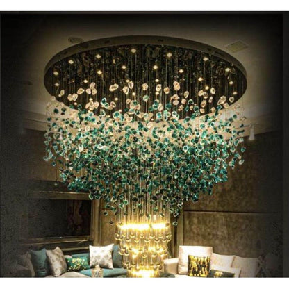 Morylighting Azure Cascade Glass Chandelier - luxurious American master suite
