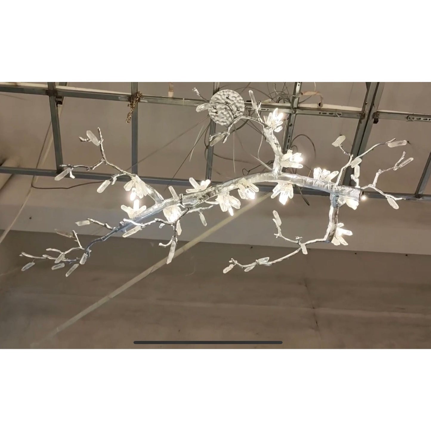 Selenite Crystal Blossom Branching Tree Chandelier