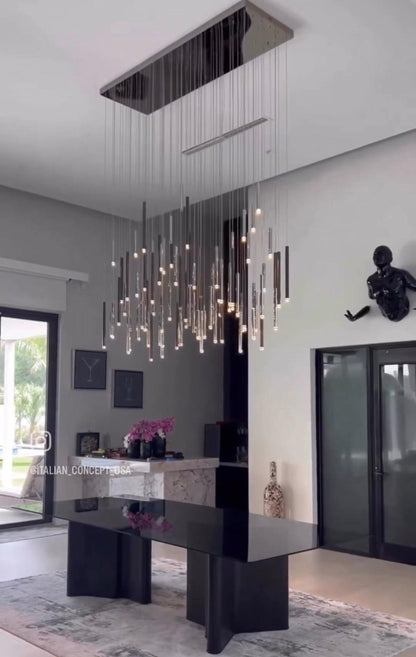 Bellini Rectangular Tubular Pendant Light Chandelier - morylighting