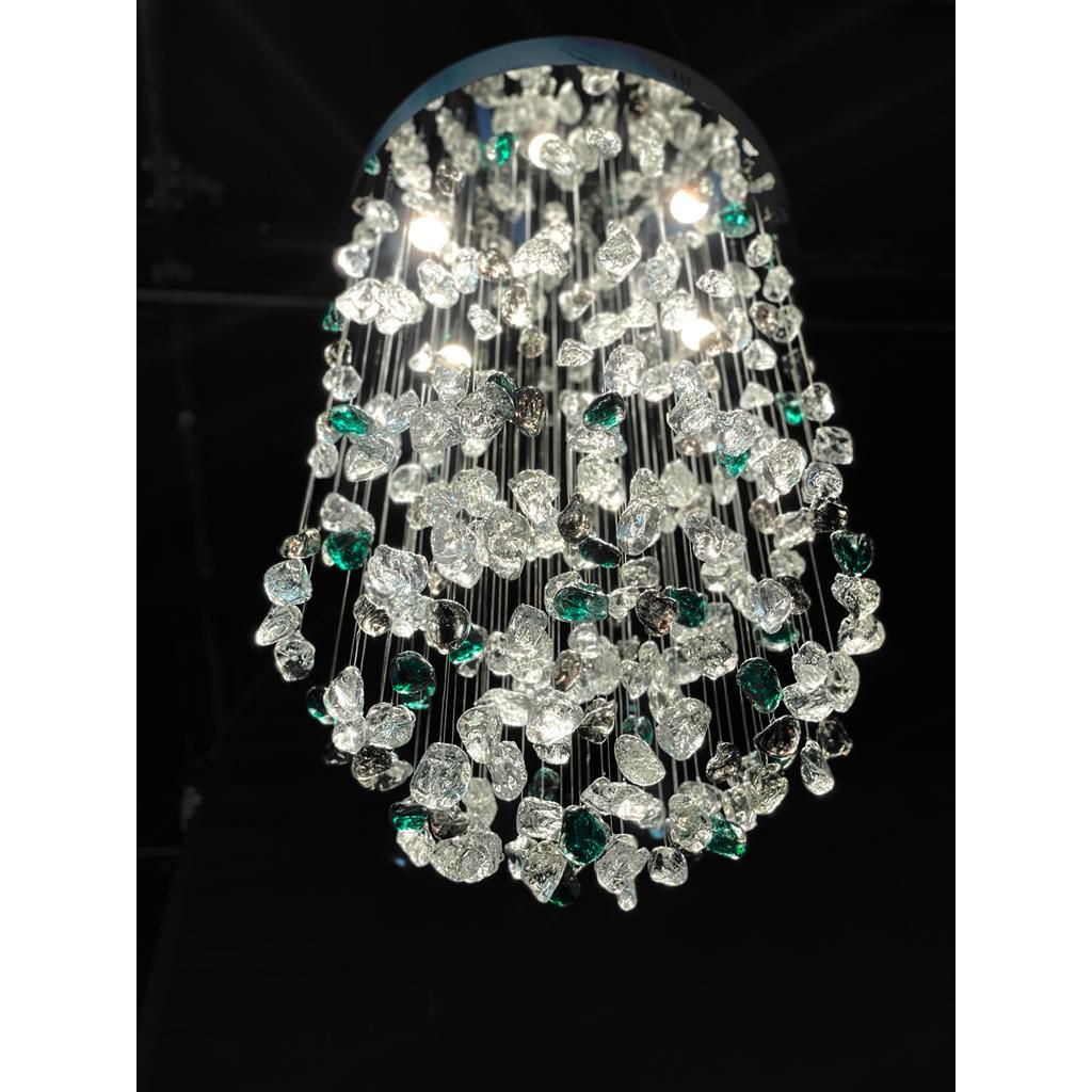 Morylighting Azure Cascade Glass Chandelier - Background Shot