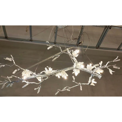 Selenite Crystal Blossom Branching Tree Chandelier