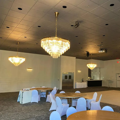 1920s Round Crystal Chandelier
