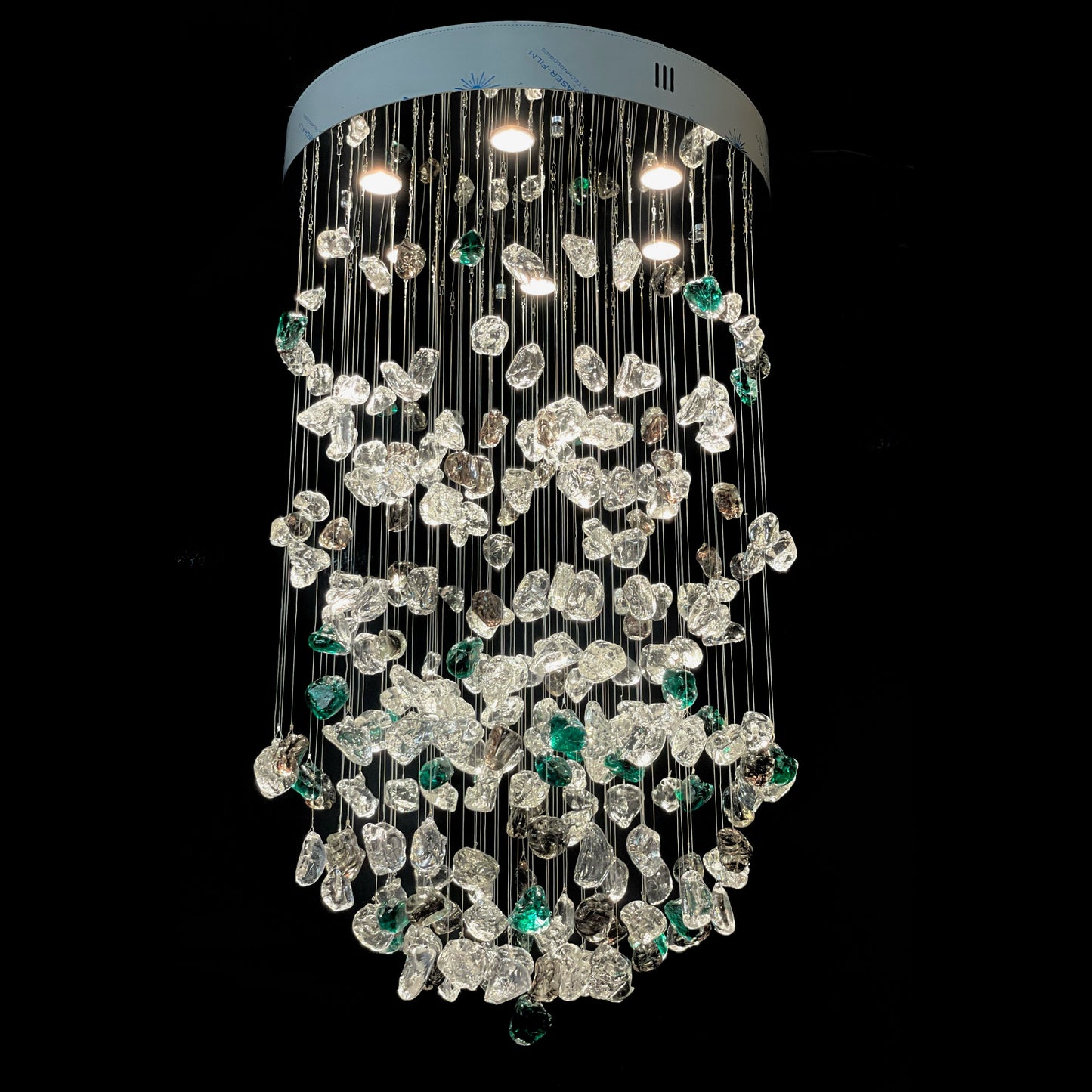 Morylighting Azure Cascade Glass Chandelier - Background Shot