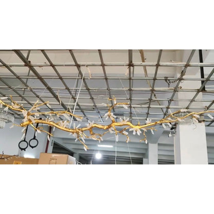 Selenite Crystal Blossom Branching Tree Chandelier
