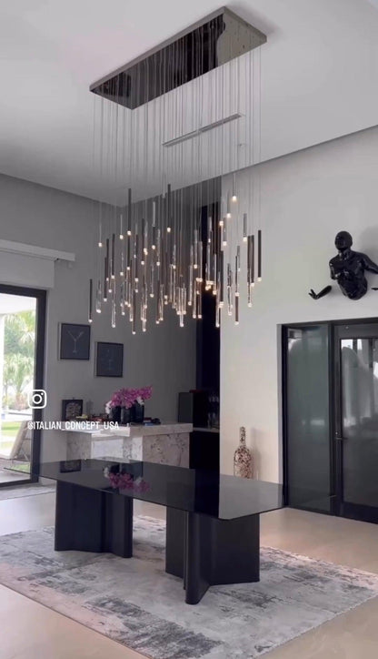 Bellini Rectangular Tubular Pendant Light Chandelier - morylighting