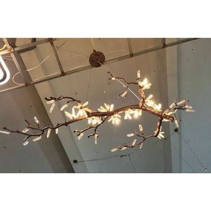 Selenite Crystal Blossom Branching Tree Chandelier