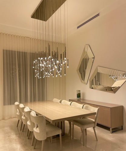 Bellini Rectangular Tubular Pendant Light Chandelier - morylighting