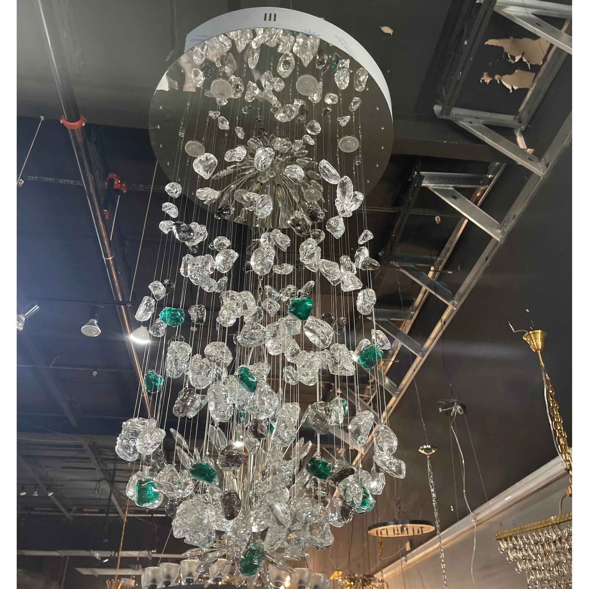 Morylighting Azure Cascade Glass Chandelier - Background Shot