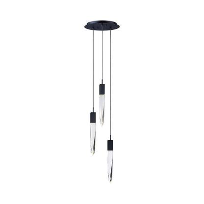 Modern Light Luxury Round/Rectangle Ceiling Pendant Light in Black Finish for Kitchen Island/ Staircase/Living Room