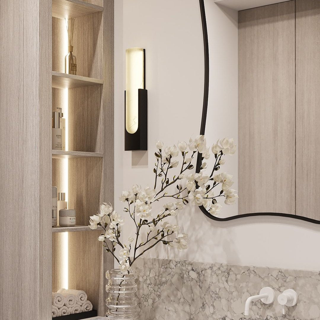 Morylighting Alabaster Radiance Wall Sconce - elegant American bedroom