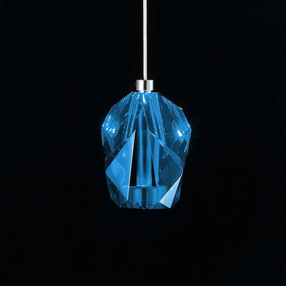 Modern Floating Clear/Blue/Amber Irregular Crystal Chandelier for High-ceiling