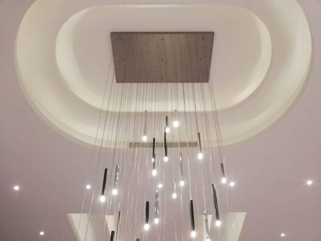 Bellini Round Metal Tubular Pendant Light Chandelier