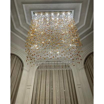 Morylighting Azure Cascade Glass Chandelier - Background Shot