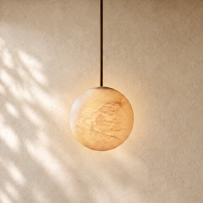 Brielle Alabaster Carved Globe Pendant Light
