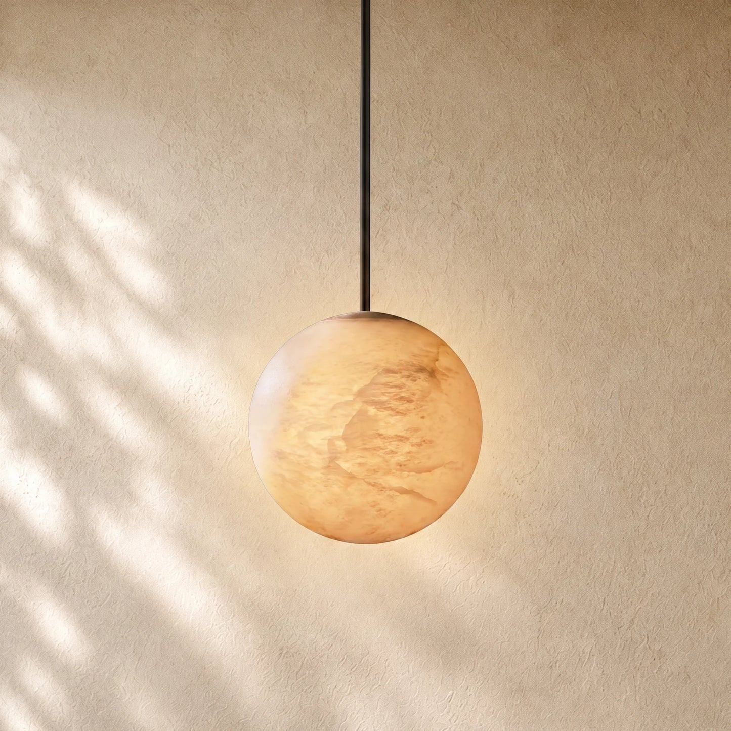 Brielle Alabaster Carved Globe Pendant Light