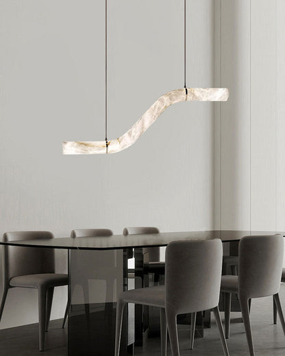 Minimalist Long Cord Ceiling Pendant Alabaster Lighting