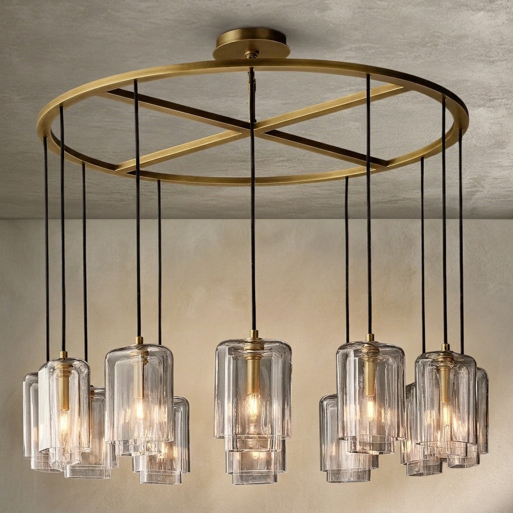 Lcaver Clear Glass Round Chandelier