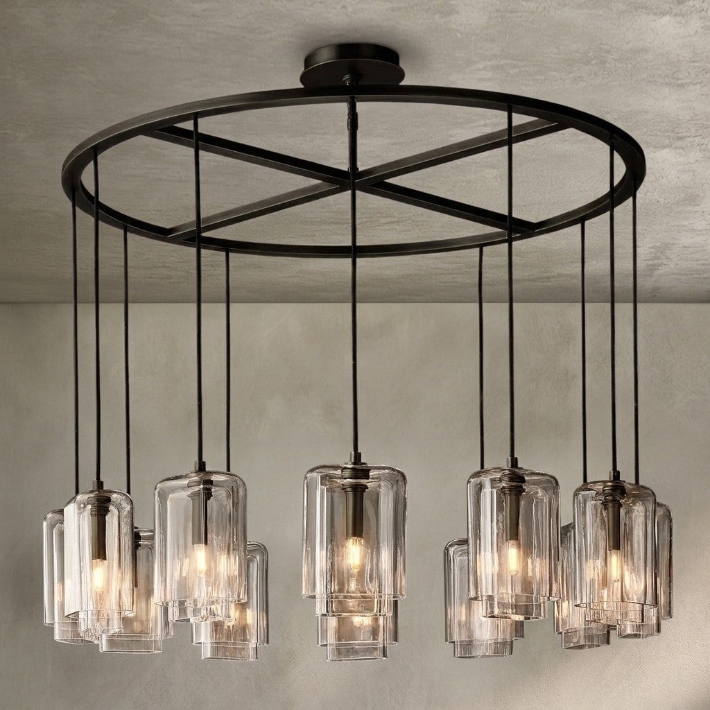 Lcaver Clear Glass Round Chandelier