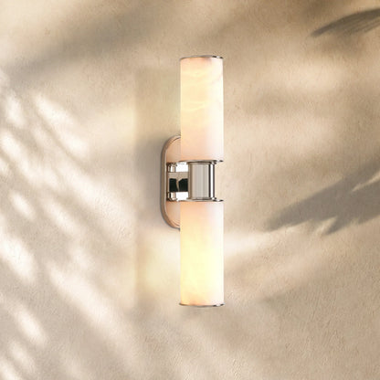 Harlins Alabaster 2-Light Wall Sconce