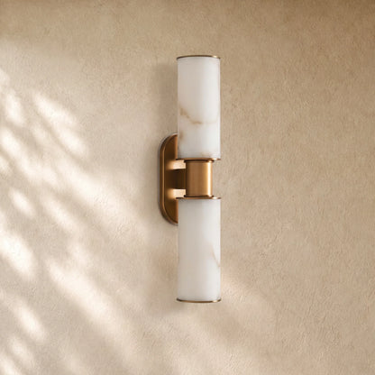 Harlins Alabaster 2-Light Wall Sconce