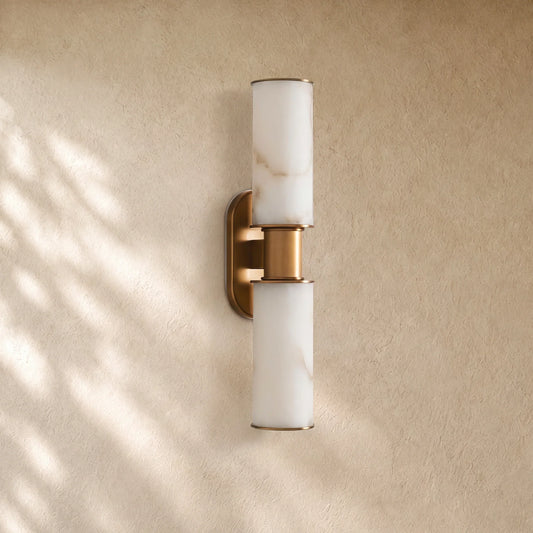 Harlins Alabaster 2-Light Wall Sconce