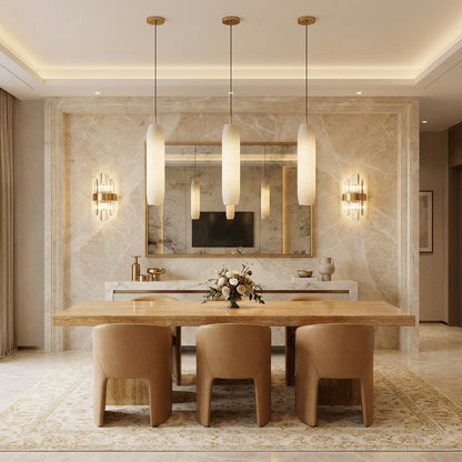 Marble Alabaster Flute Pendant Light