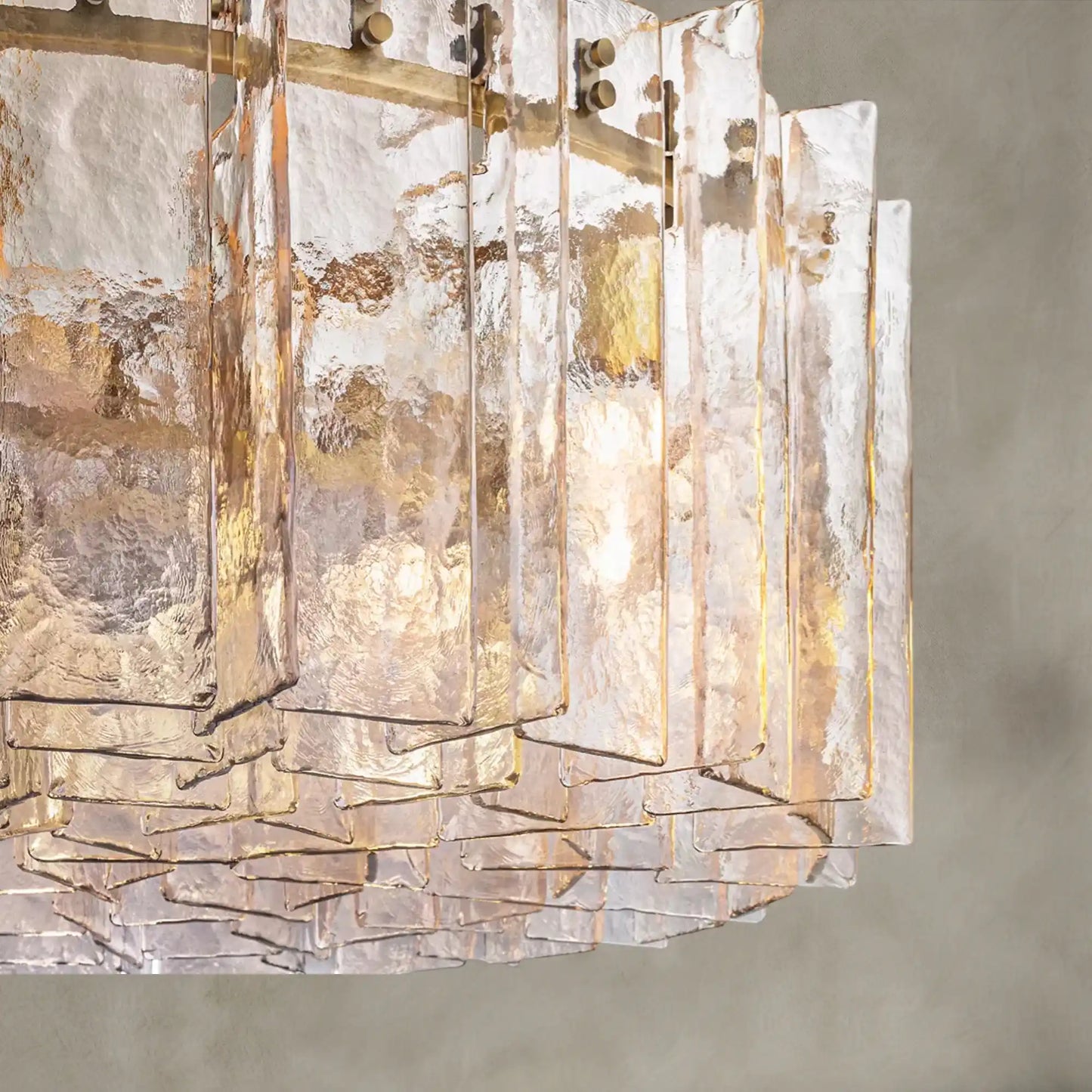 Lattic Smoke Glass Round Chandelier 36'' 48''