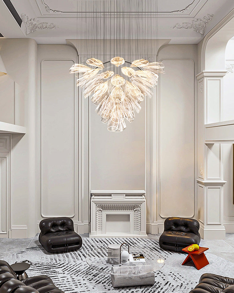 LA Flower Glass Foyer Chandelier