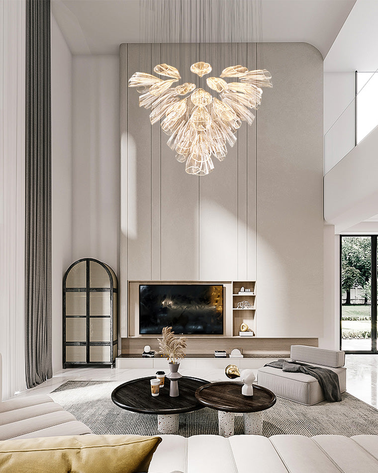 LA Flower Glass Foyer Chandelier