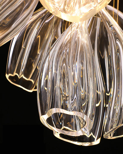LA Flower Glass Foyer Chandelier