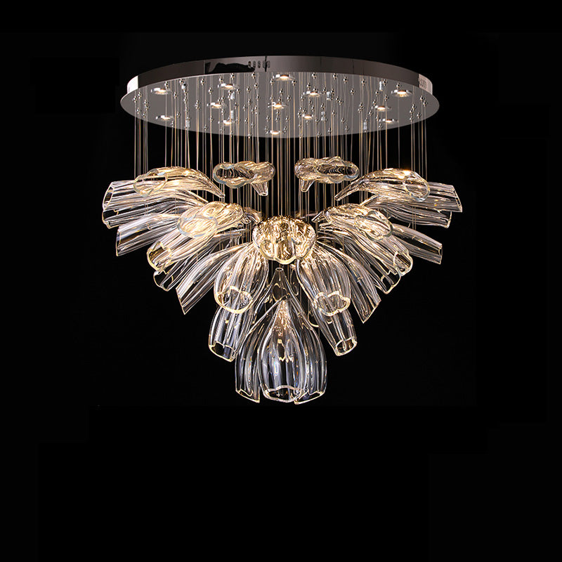 LA Flower Glass Foyer Chandelier