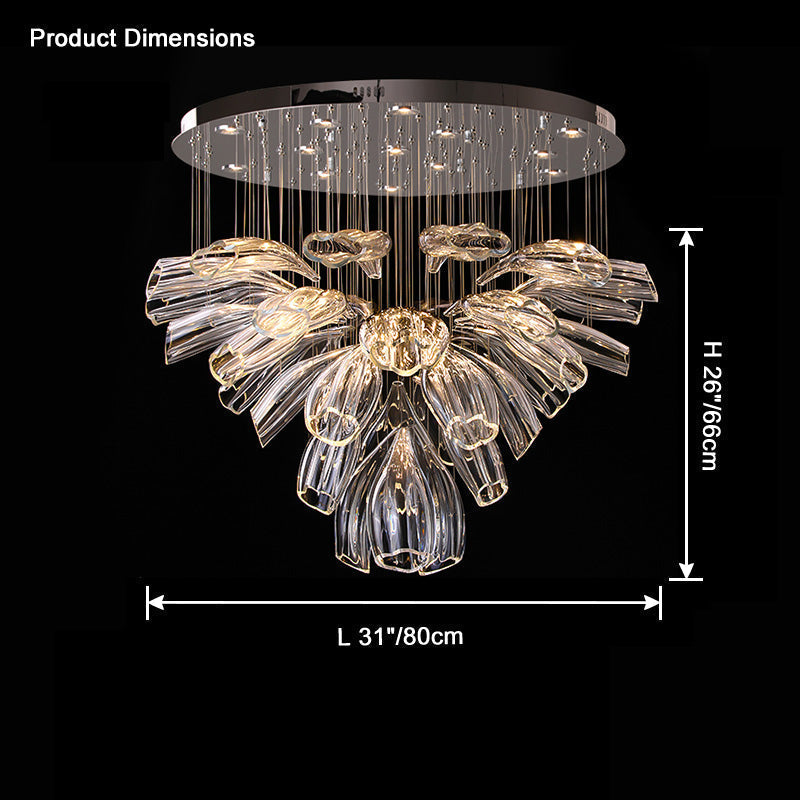 LA Flower Glass Foyer Chandelier