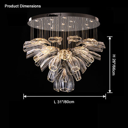 LA Flower Glass Foyer Chandelier
