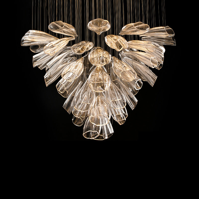 LA Flower Glass Foyer Chandelier