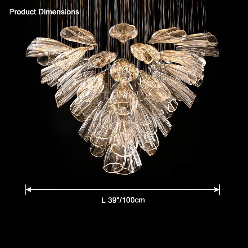 LA Flower Glass Foyer Chandelier