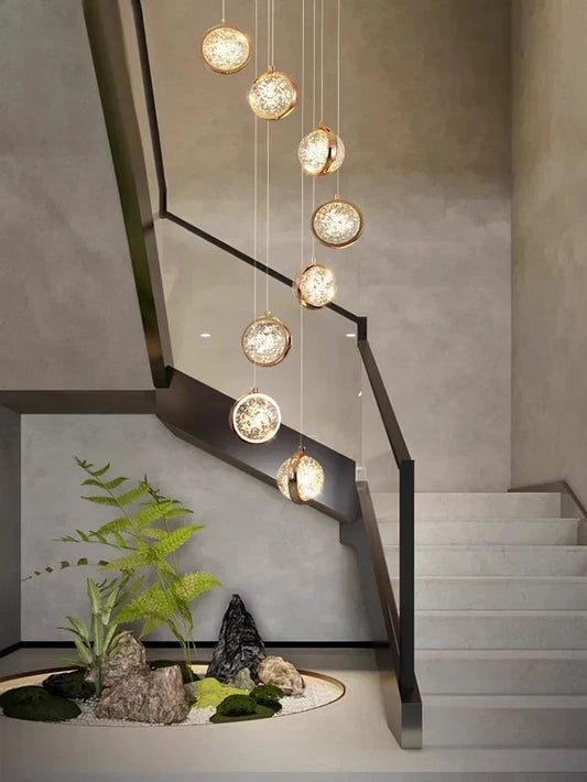 Modern Luxury Long Chandelier for Loft and Villa Spaces