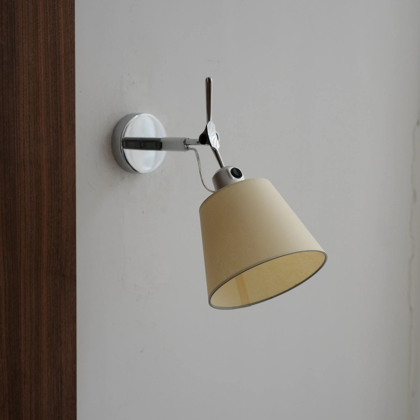 Adjustable Parchment Swing Arm Wall Sconce