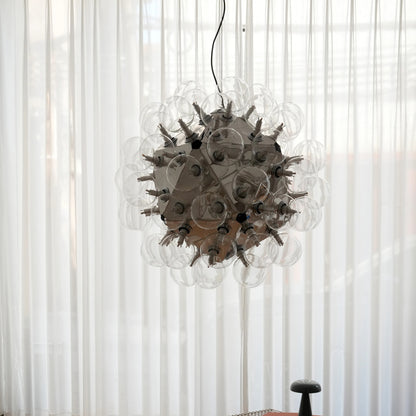 Clustered Clear Glass Globe Chandelier