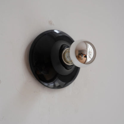 Glossy Ceramic Disc Wall Sconce