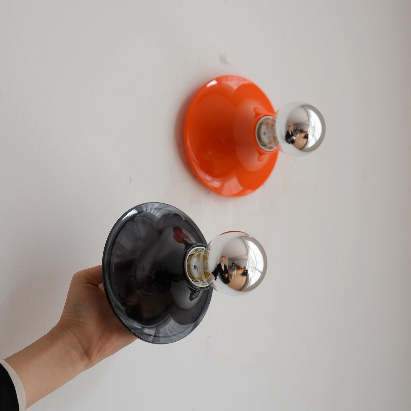 Glossy Ceramic Disc Wall Sconce