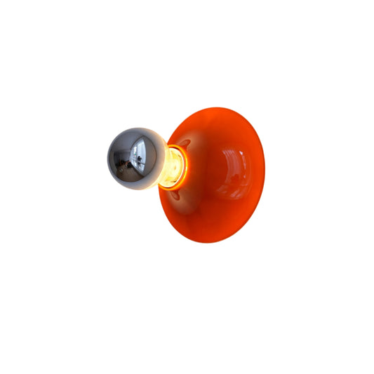 Glossy Ceramic Disc Wall Sconce