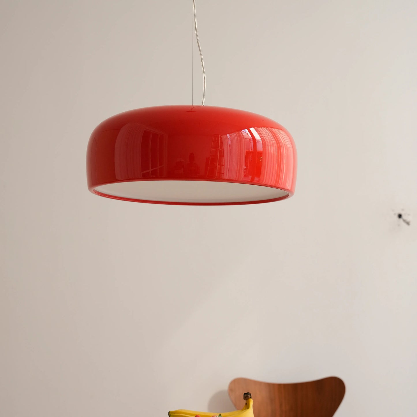 Glossy Red Dome Pendant Light