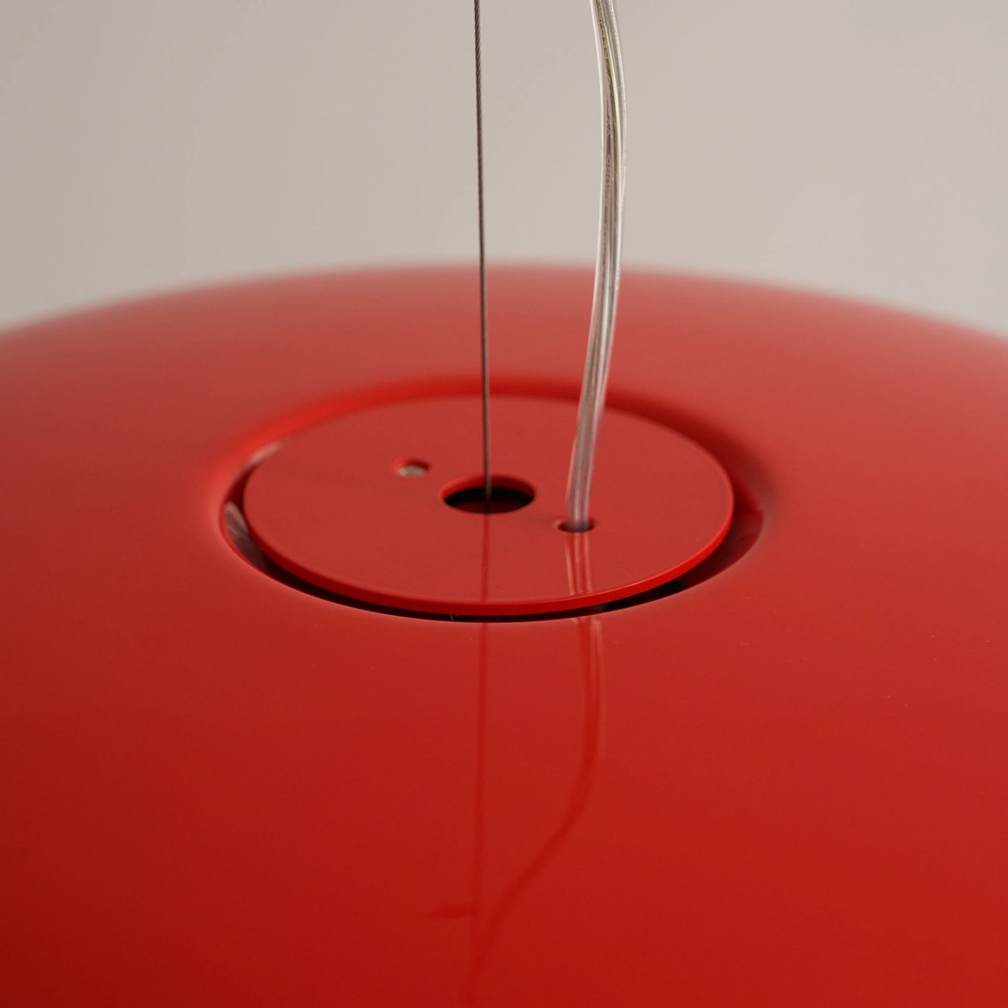 Glossy Red Dome Pendant Light