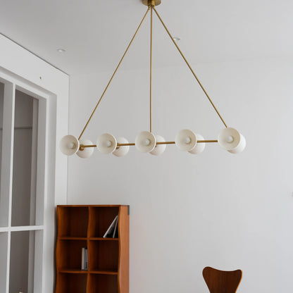 Linear Ceramic Globe Chandelier