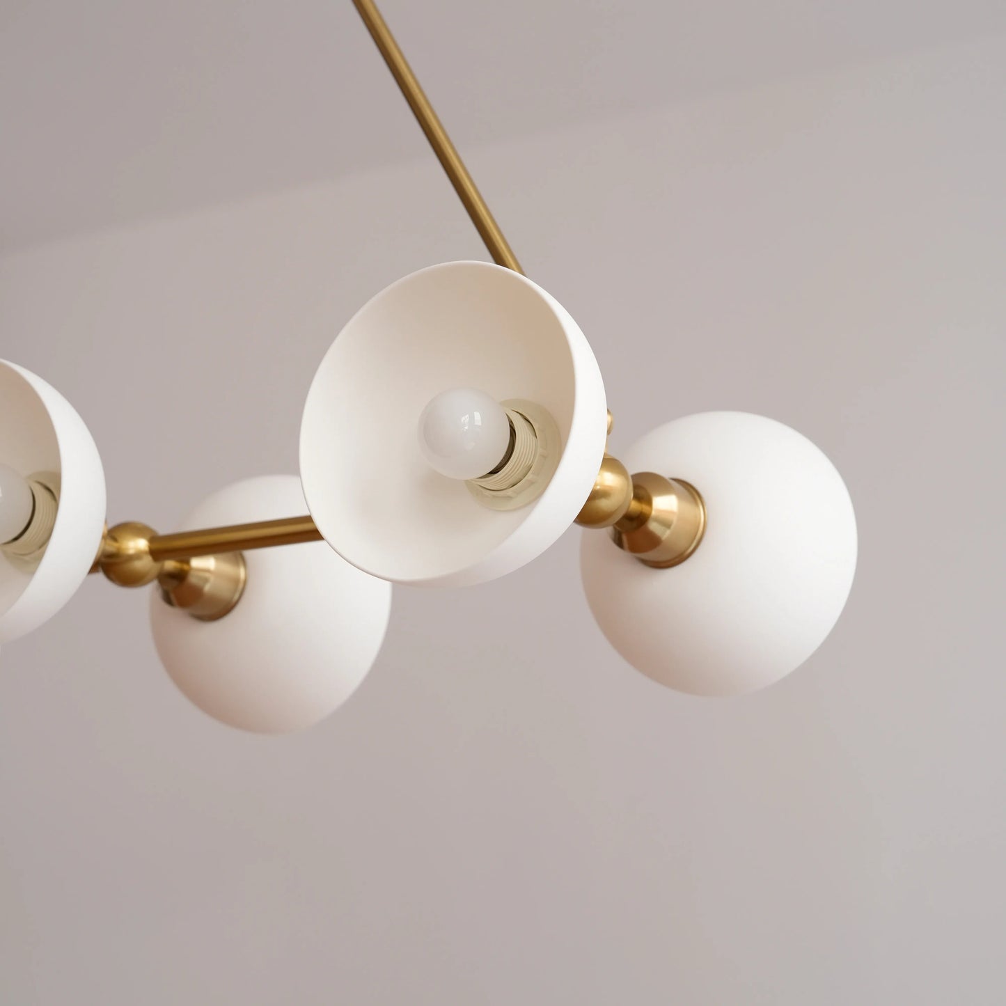 Linear Ceramic Globe Chandelier