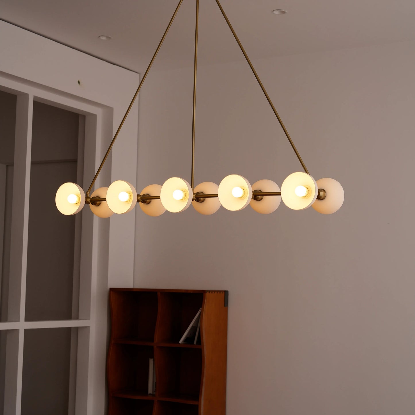 Linear Ceramic Globe Chandelier