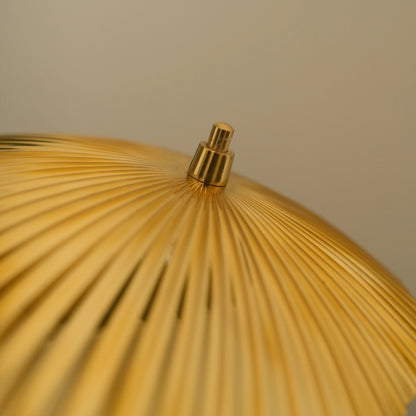 Pleated Brass Dome Table Lamp