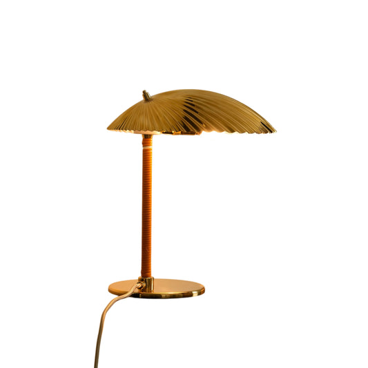 Pleated Brass Dome Table Lamp