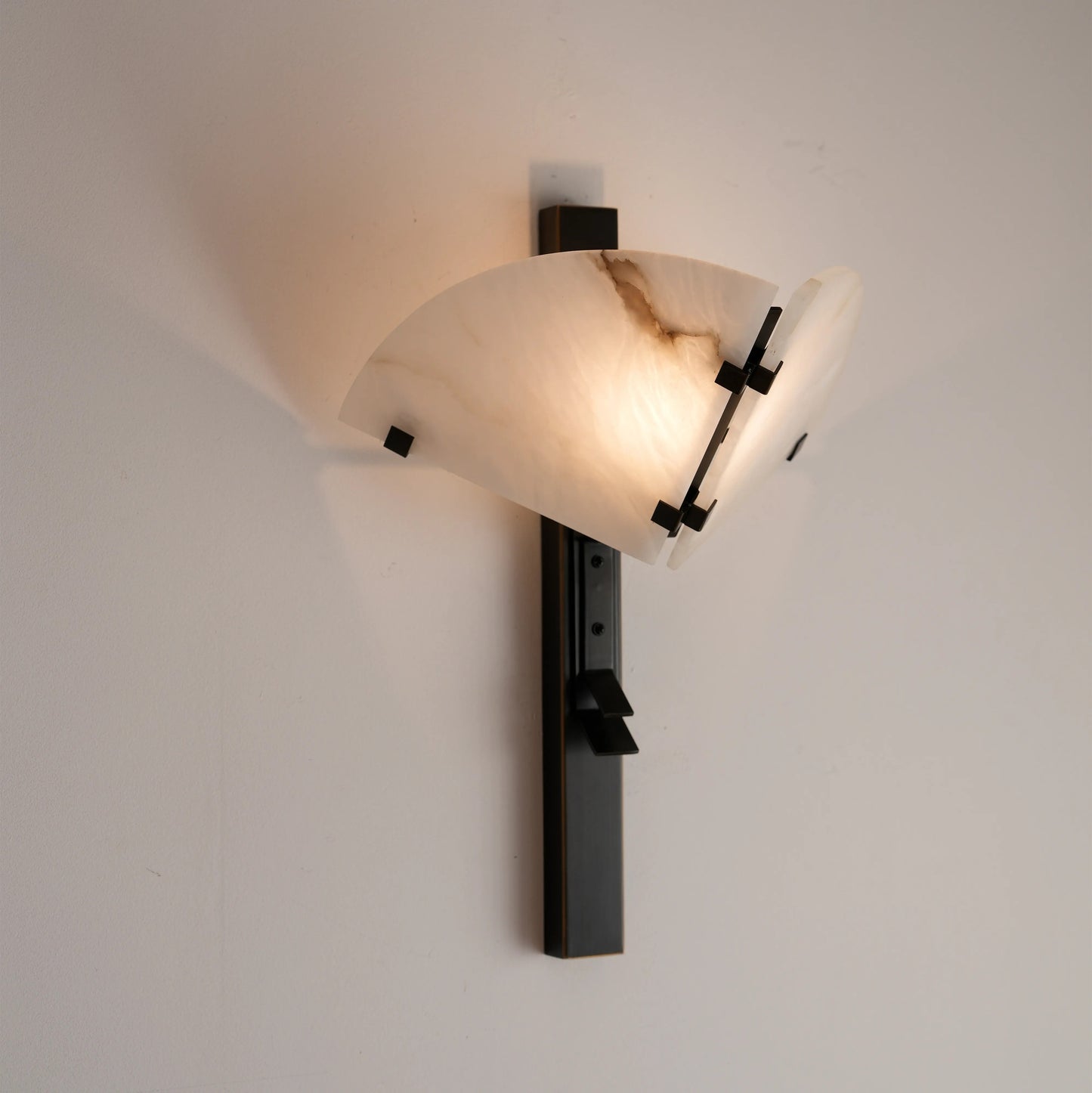 Sculptural Alabaster Panel Wall Sconce